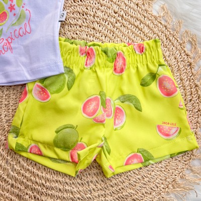 Conj. Regata Delícia Tropical e Short Melancias - Branco